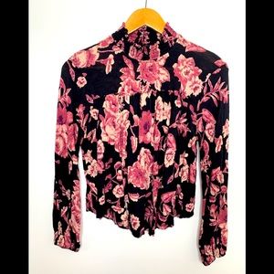 Lucky Brand Vintage Y2K Small Floral Peasant Cropped Romantic Fairy Goth